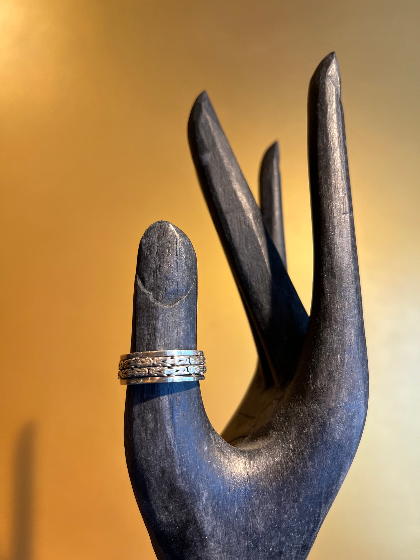 Black Lotus - Black Strip Ring Premium Silver 925