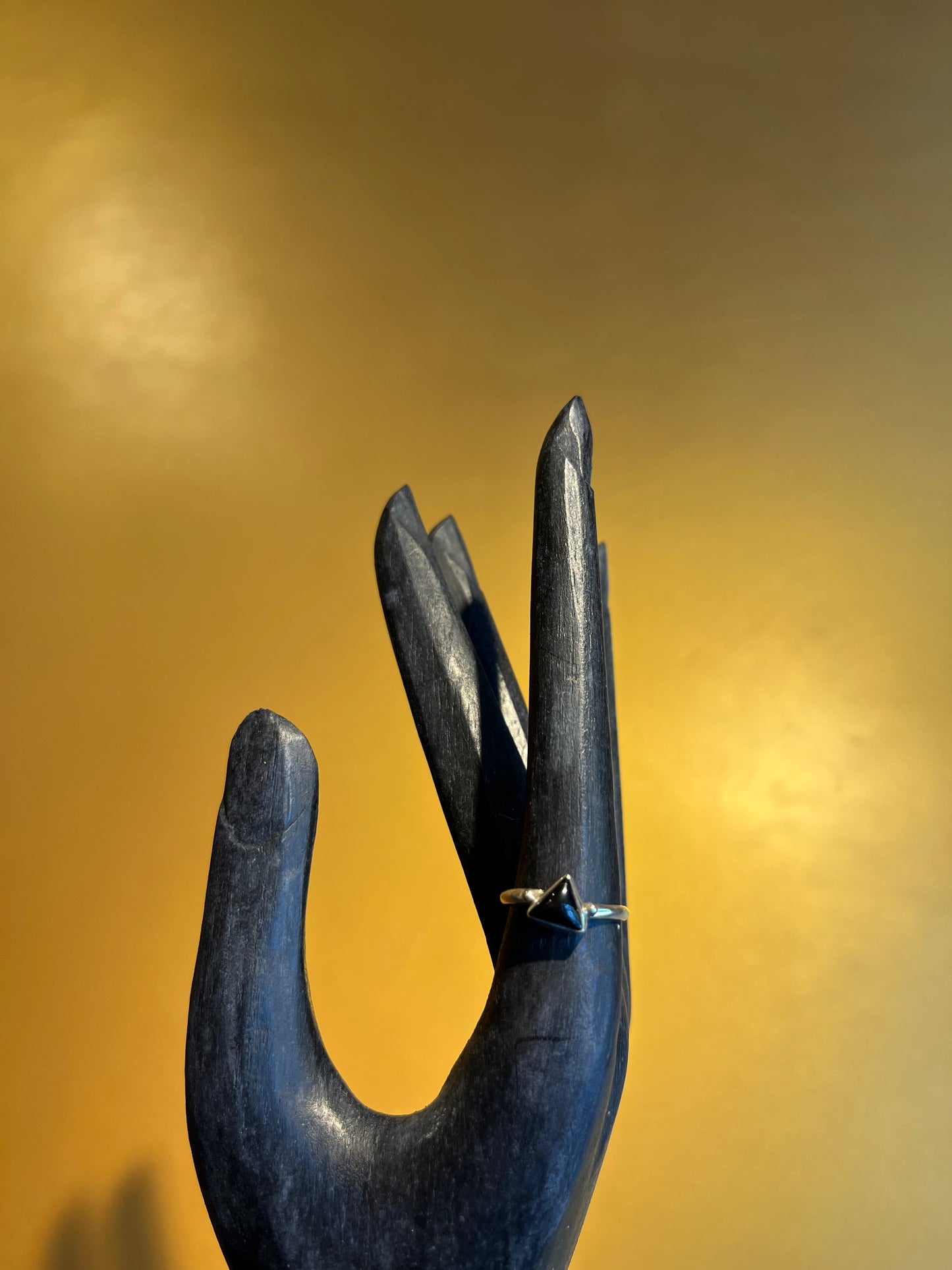 Black Lotus - Black Triangle Ring Premium Silver 925