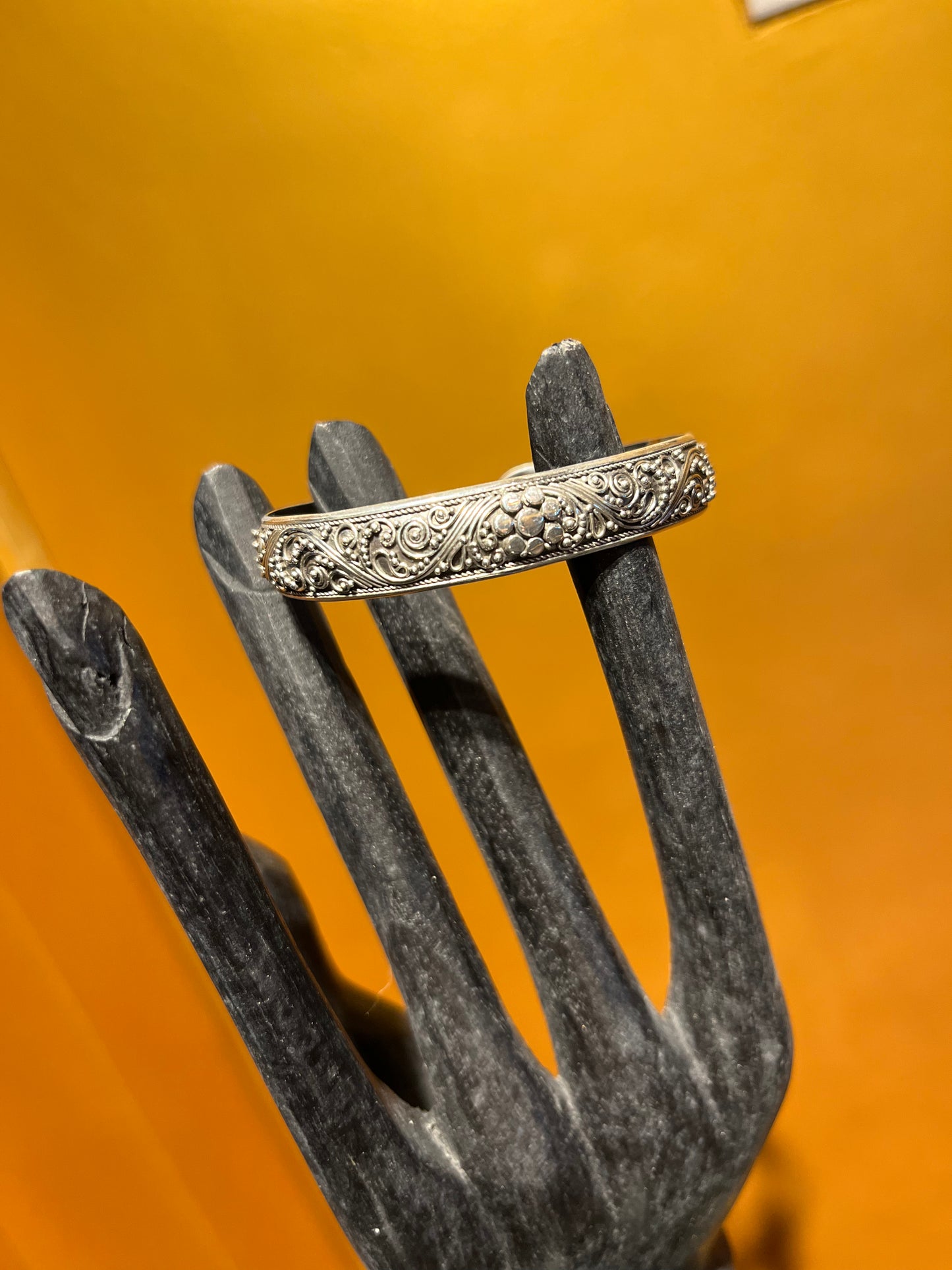 Black Lotus - Baby Bangle Bracelets Premium Silver 925