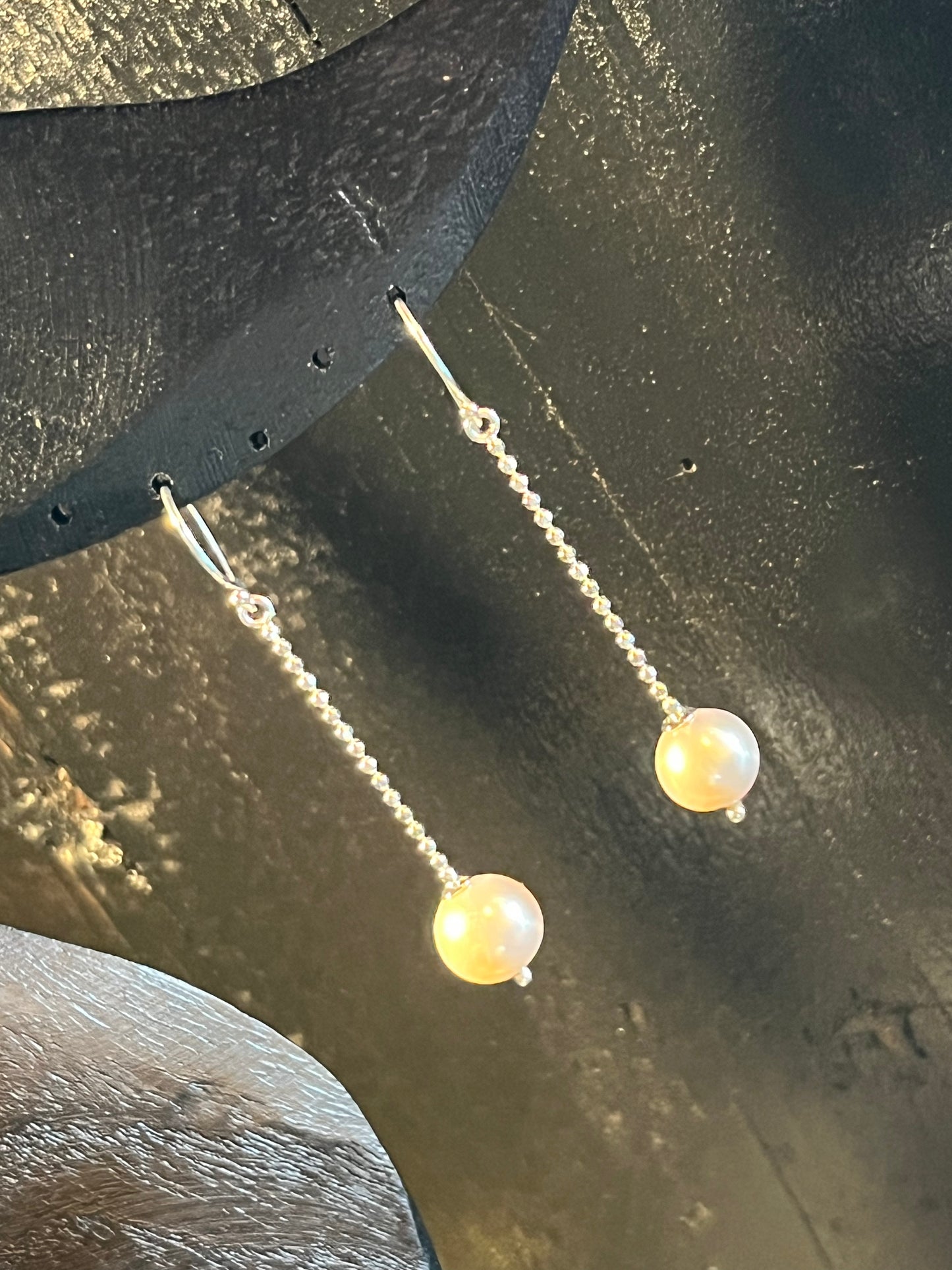 Boucles d'oreilles pendantes en perles de lotus noir, argent 925 de qualité supérieure