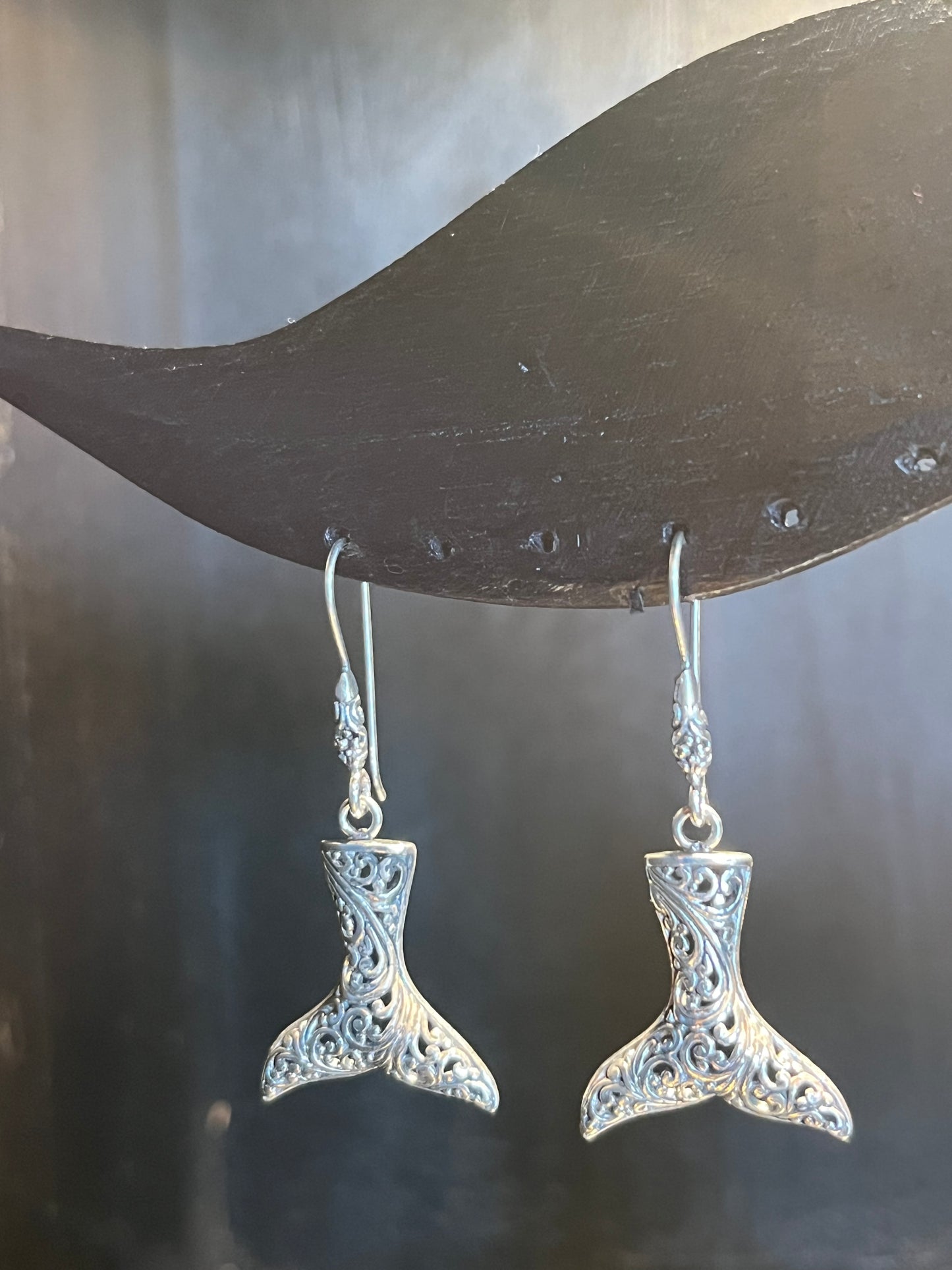 Black Lotus - Mermaid Tail Earrings Premium Silver 925