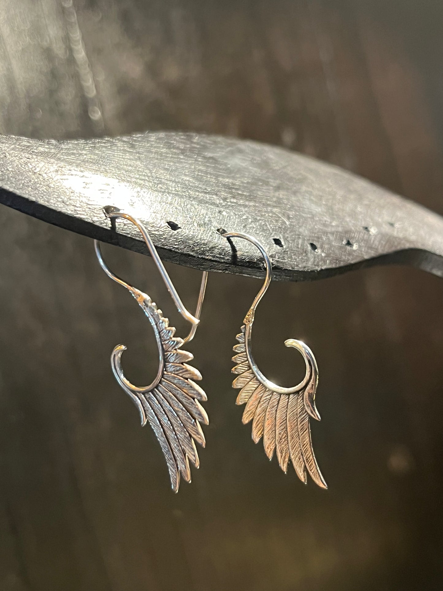 Black Lotus - Angel Wing Silver Earring Premium Silver 92