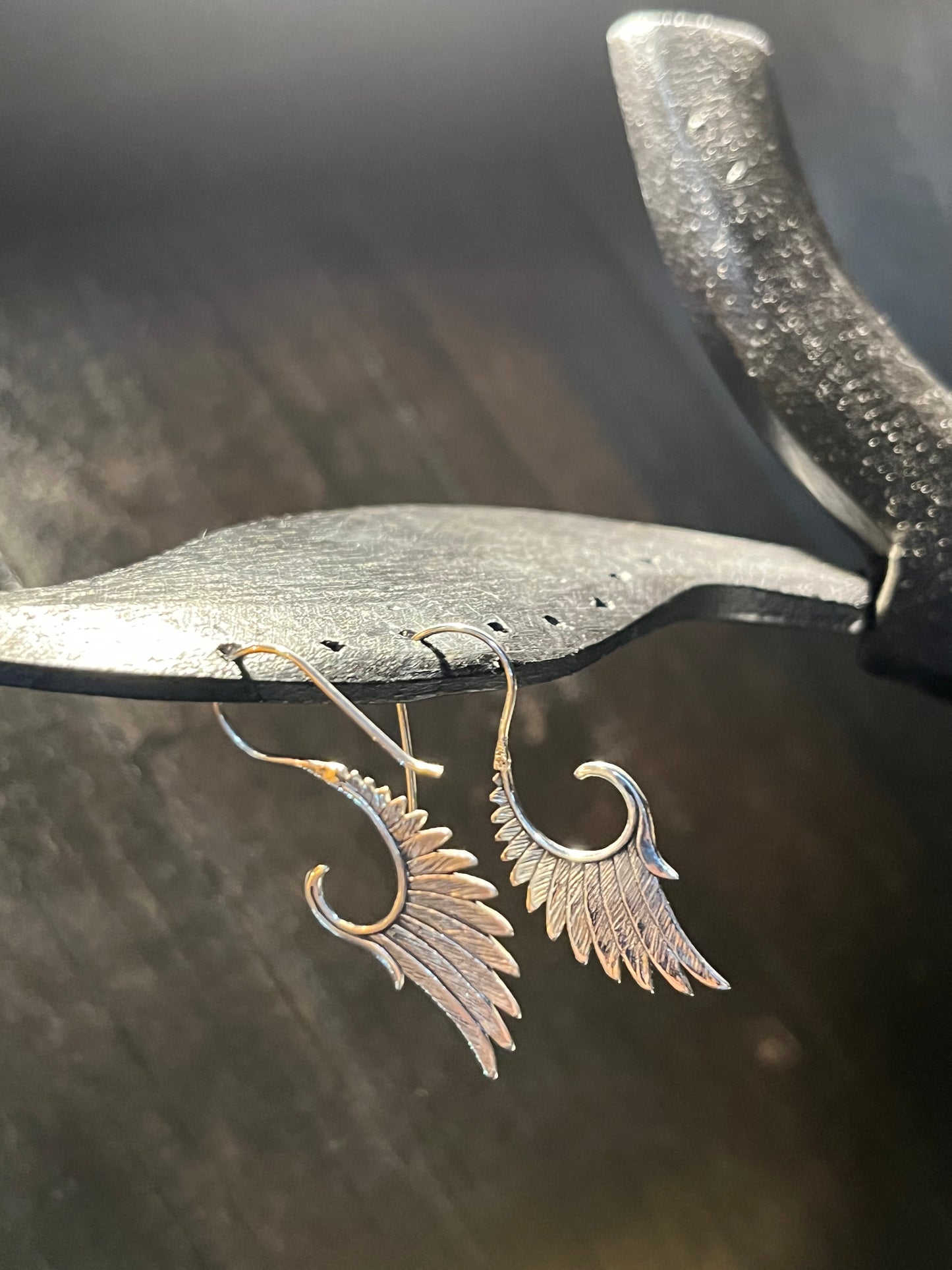 Black Lotus - Angel Wing Silver Earring Premium Silver 92