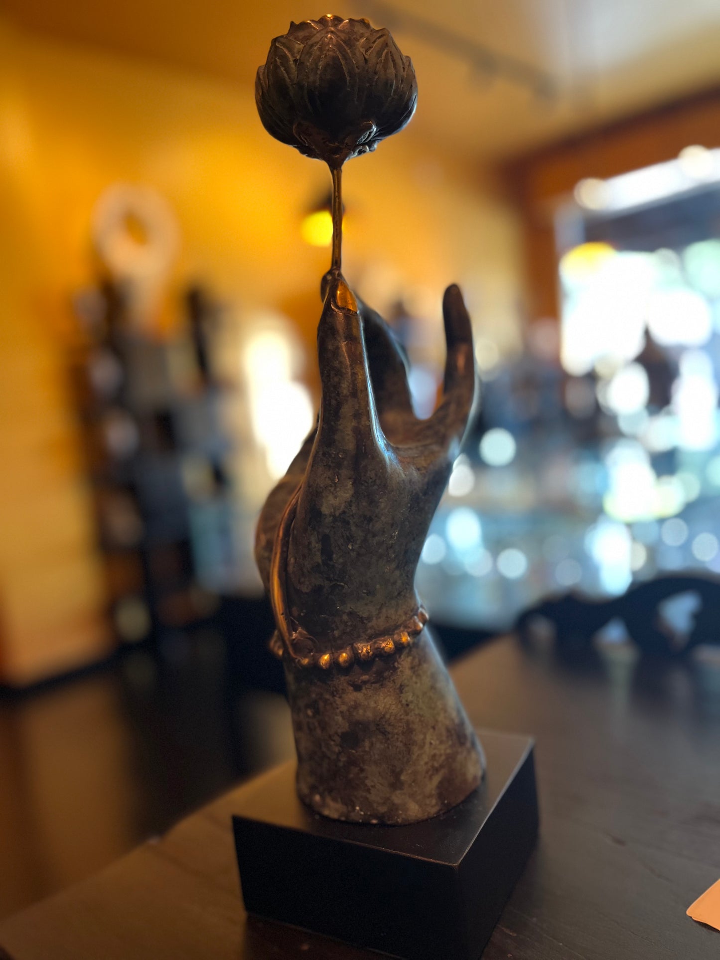 Black Lotus - Brass Hand on Flower