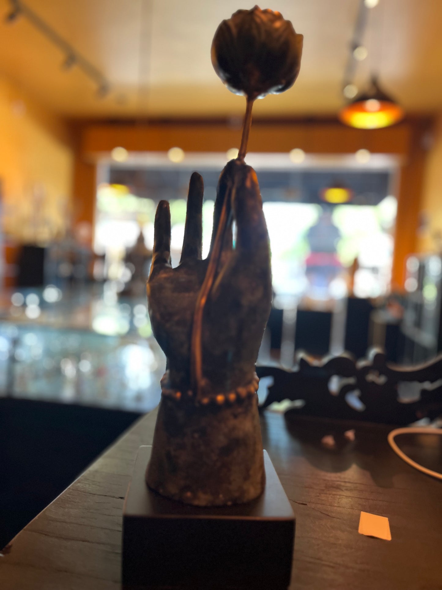 Black Lotus - Brass Hand on Flower