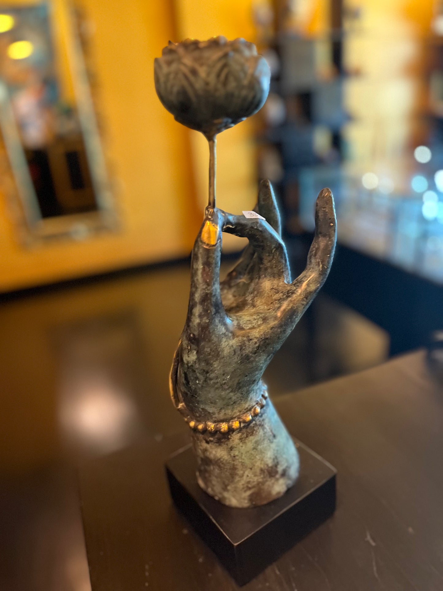 Black Lotus - Brass Hand on Flower