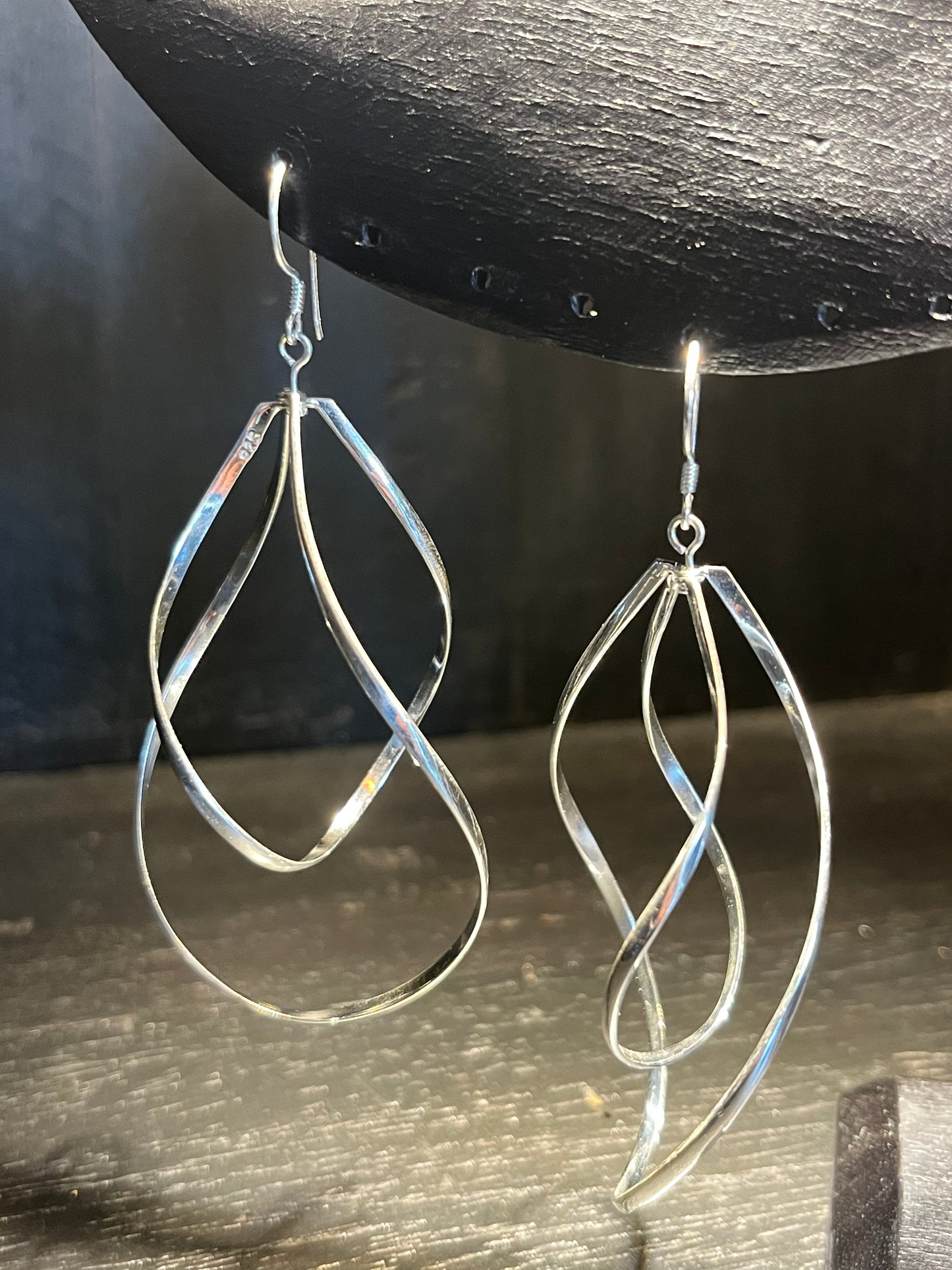 Black Lotus - Big Swirl Earrings Premium Silver 925