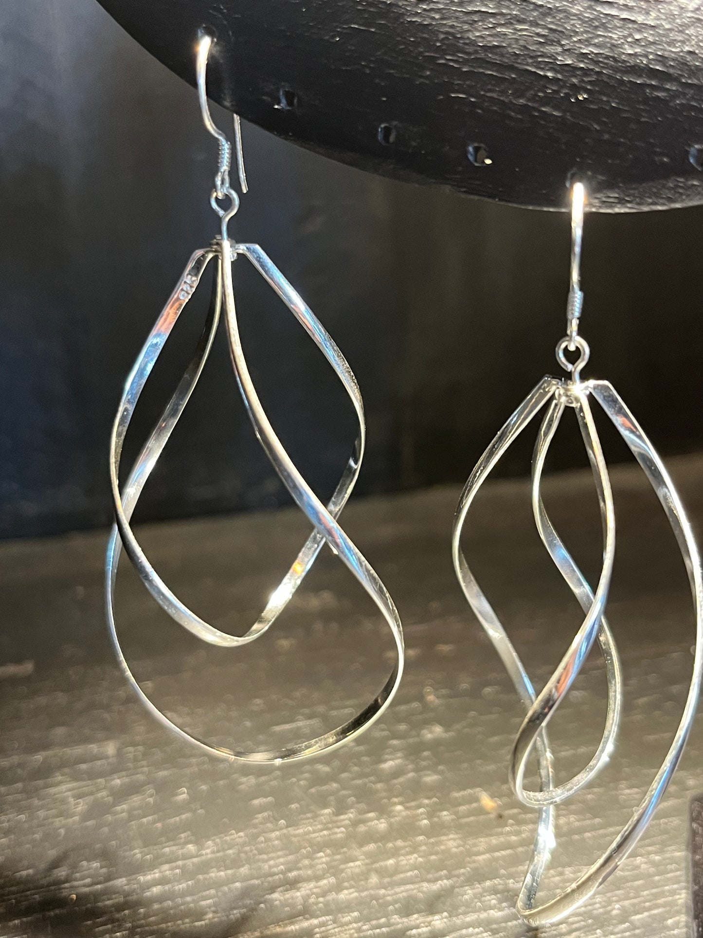 Black Lotus - Big Swirl Earrings Premium Silver 925