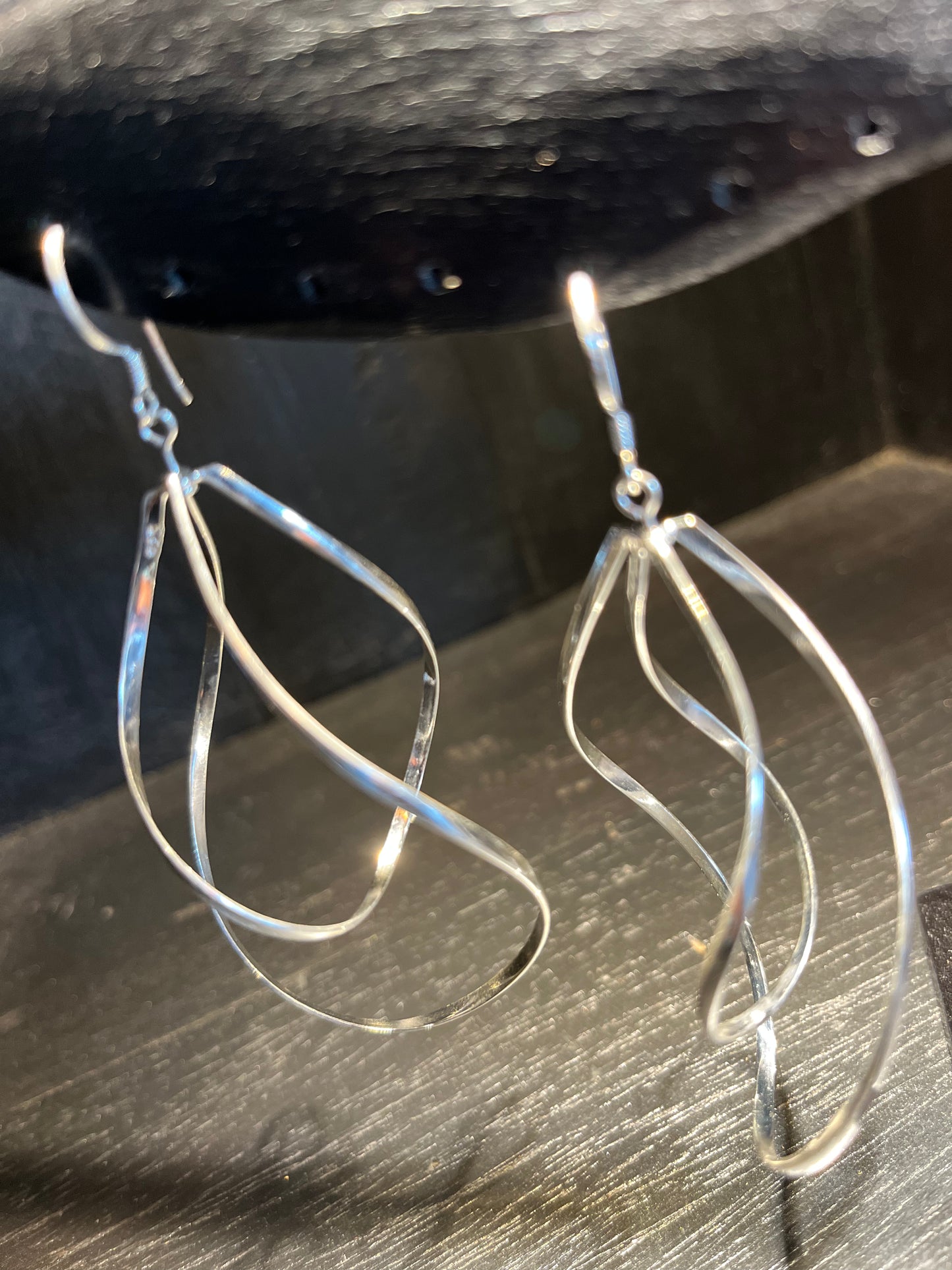 Black Lotus - Big Swirl Earrings Premium Silver 925