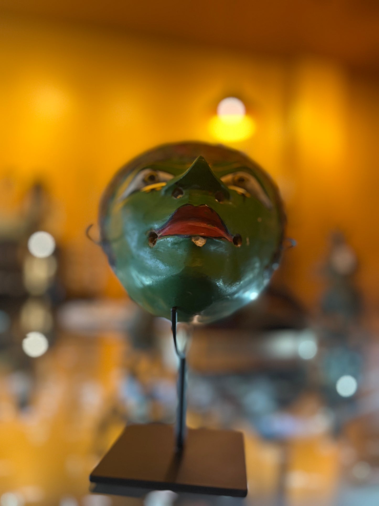 Indonesian Java Green Female Topeng Dance Mask