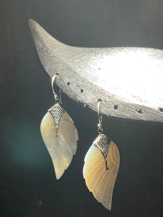 Black Lotus - Angel Shell  Earring  Premium Silver 92