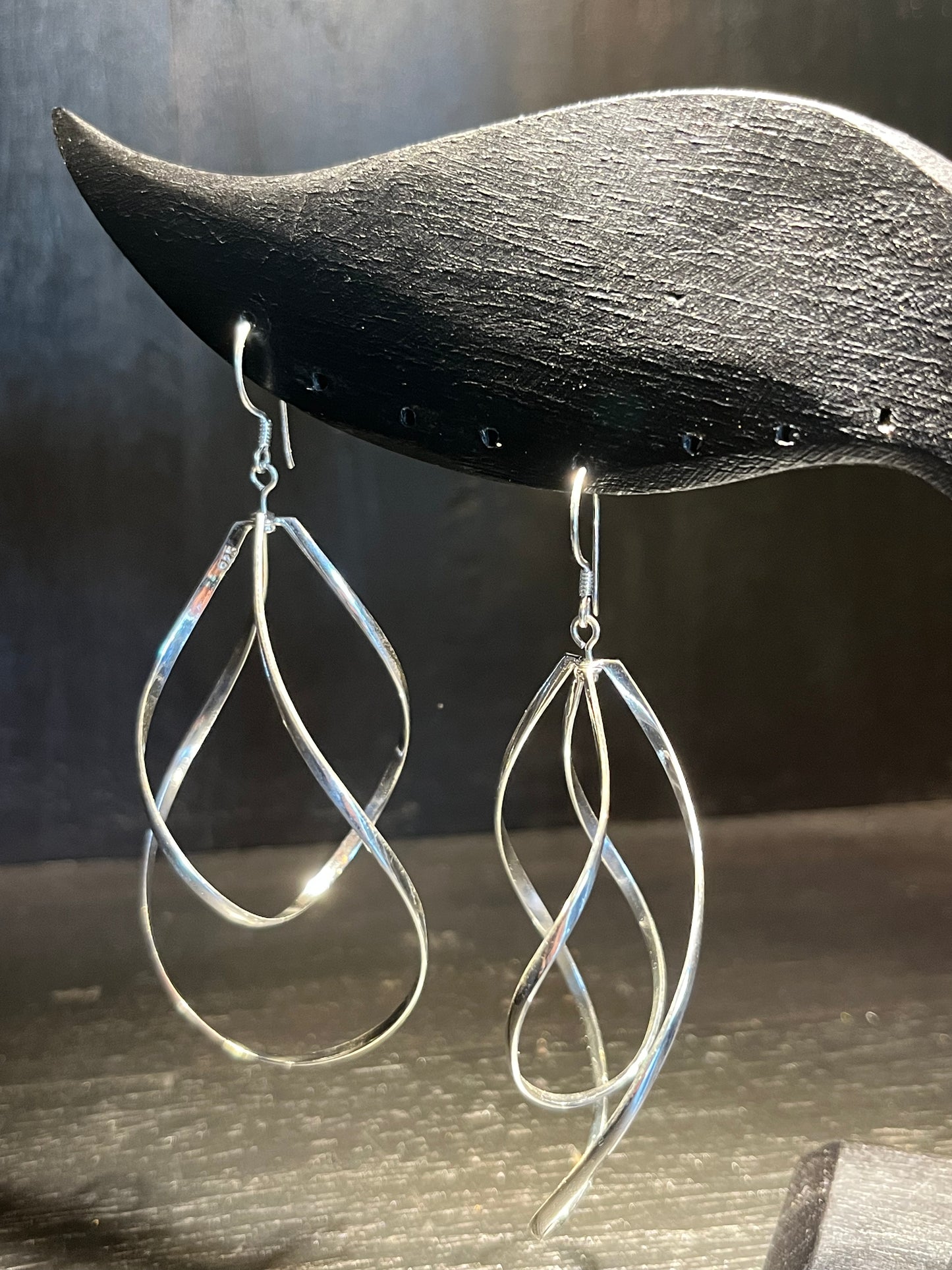 Black Lotus -  Big Swirl Earrings Premium Silver 925