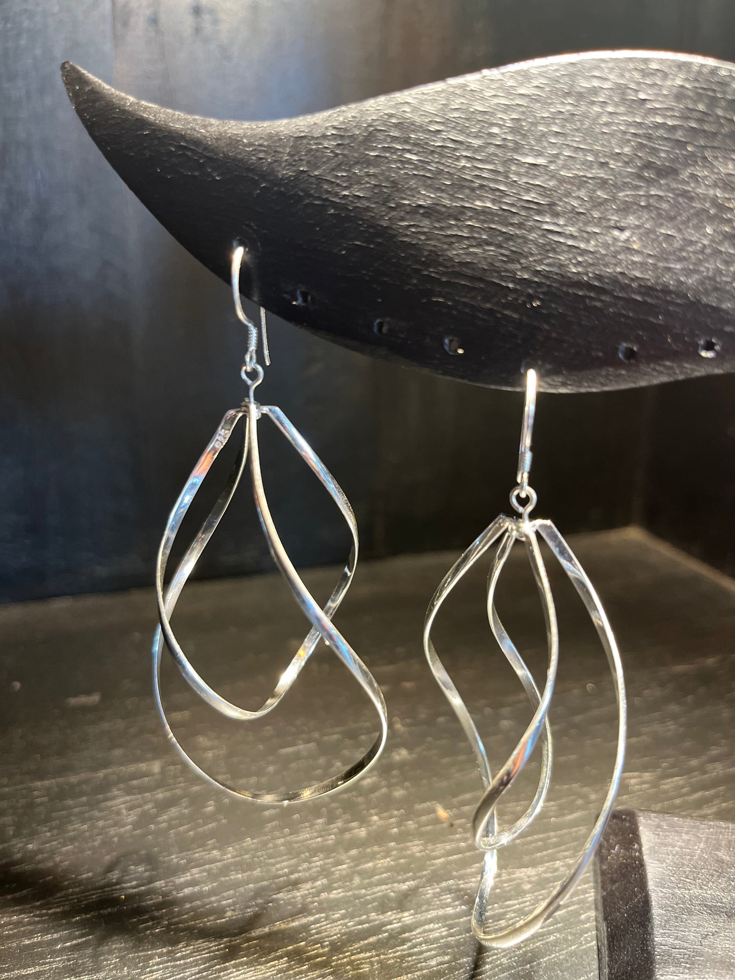 Black Lotus -  Big Swirl Earrings Premium Silver 925
