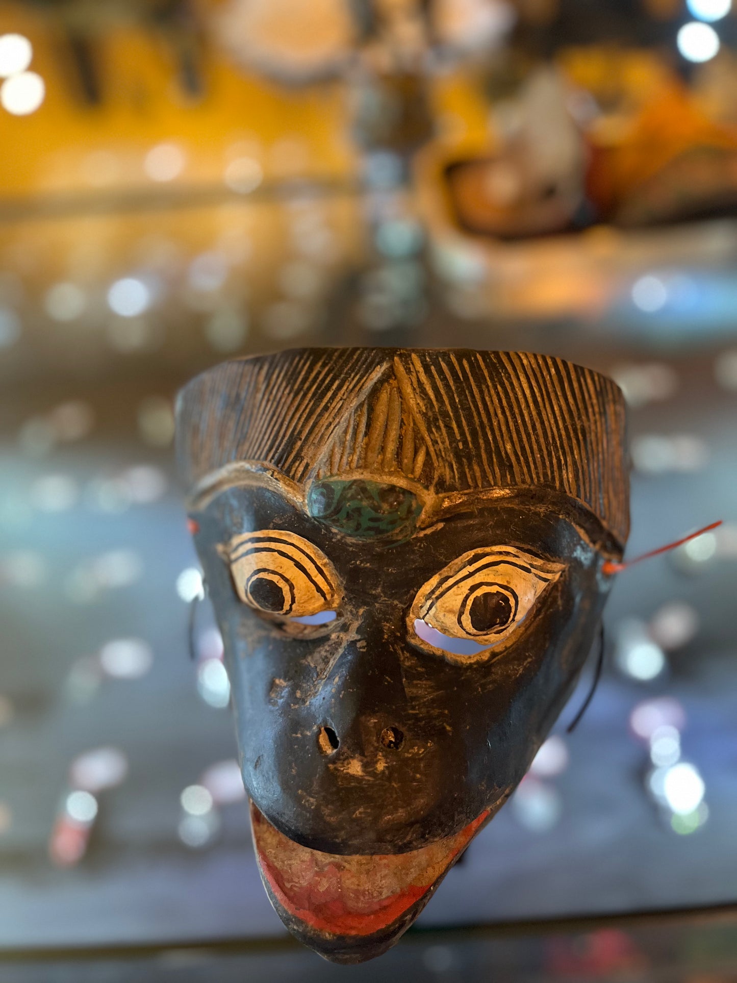 Indonesian Wayang Topeng theater mask / dance mask from Java or Bali, later part of the 20th century